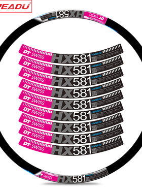 DT swiss HX581山地车轮组贴纸自行车轮组轮圈装饰贴纸防水耐磨