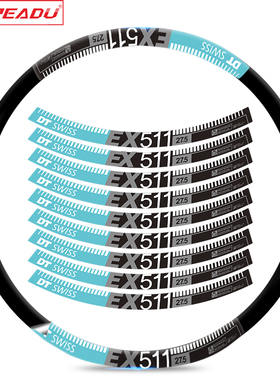 山地车DT SWISS EX511轮组贴纸自行车刀圈轮组贴防水装饰车贴