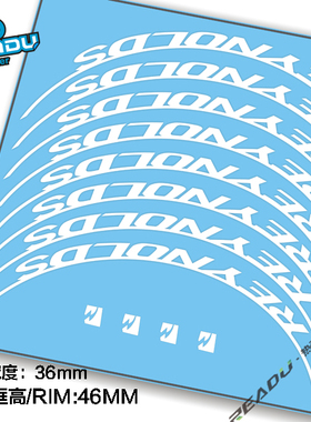 雷诺Reynolds 46公路车碳刀圈轮组贴纸 适用46/46/50框高diy