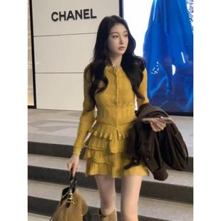 外套蕾丝短裙两件套装 针织开衫 女装 2025超火韩系穿搭一整套早秋季