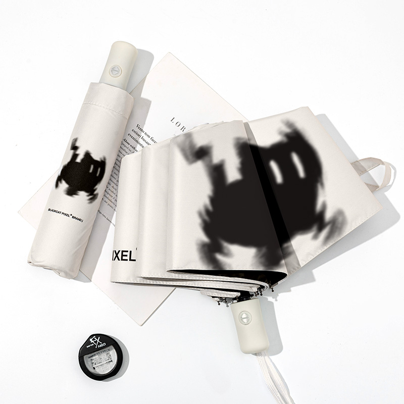 抖音伞厂堆堆狗可爱时尚高雅简约晴雨伞遮阳伞太阳伞黑胶防晒两用