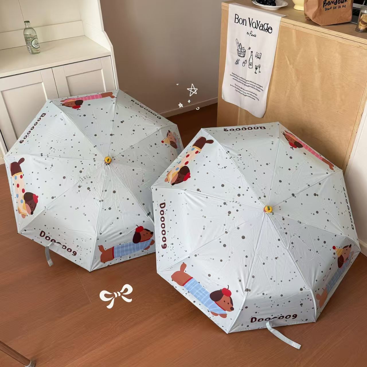 新款抗风耐用卡通咬苹果遮阳伞雨伞太阳伞学生自动黑胶防晒