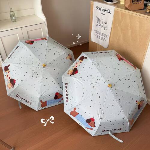 新款抗风耐用卡通咬苹果遮阳伞雨伞太阳伞学生自动黑胶防晒