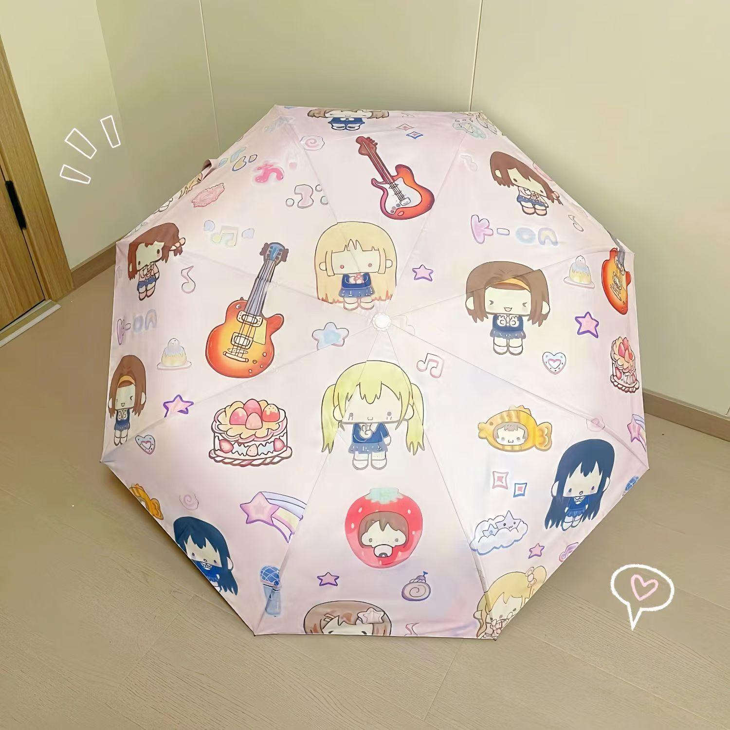 轻音少女全自动黑胶防晒伞