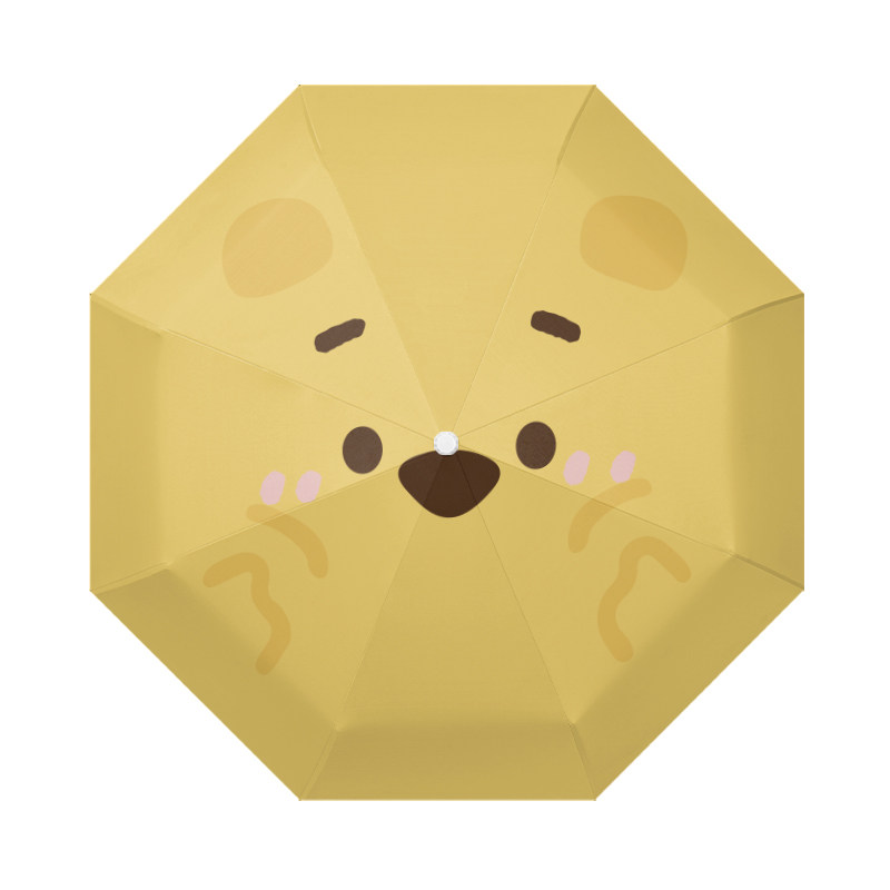 新款抗风耐用卡通脸蛋维尼熊遮阳伞雨伞太阳伞自动黑胶防晒