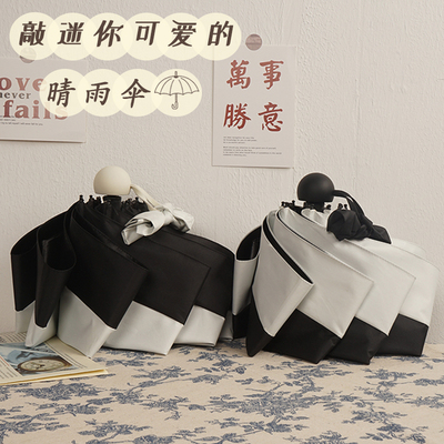法式赫本风ins雨伞禁欲系复古五折伞迷你小巧便携太阳伞防紫外线