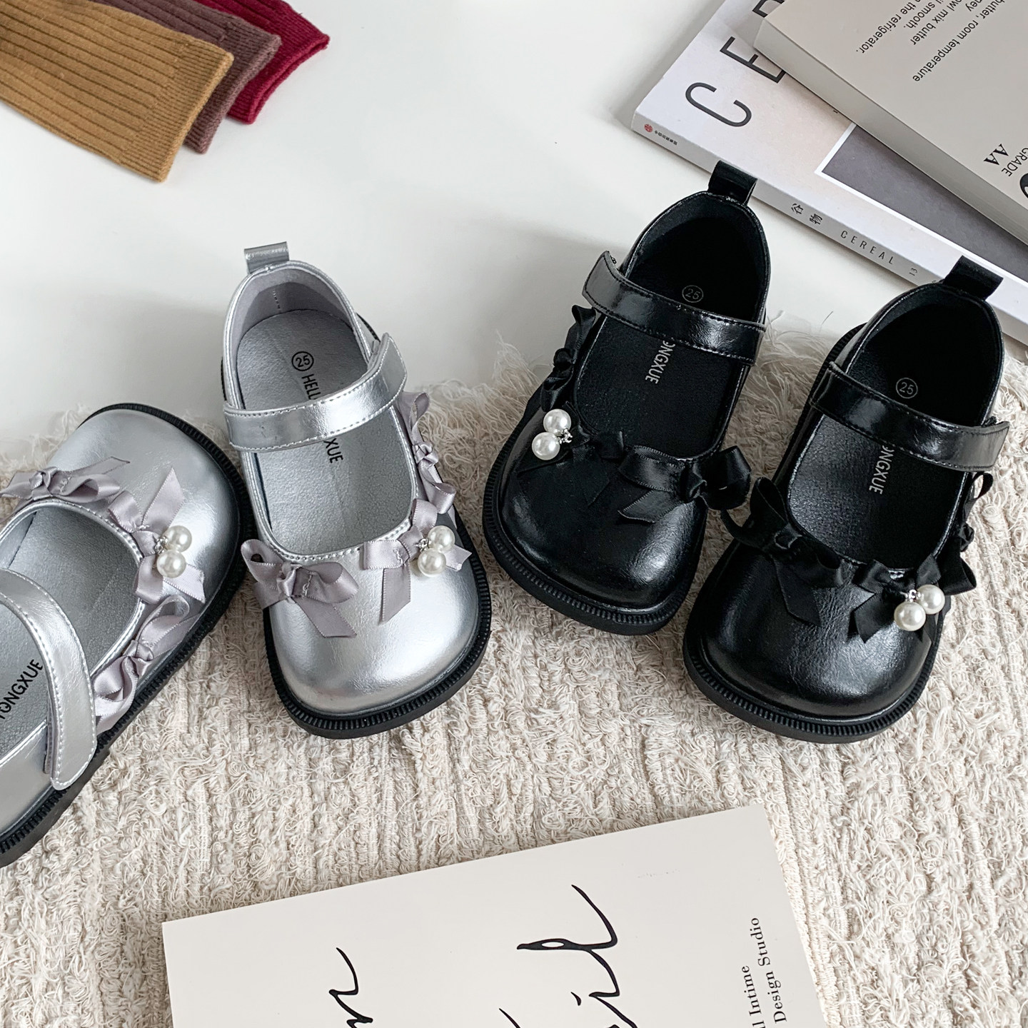 韩版女童公主鞋软底黑色表演鞋