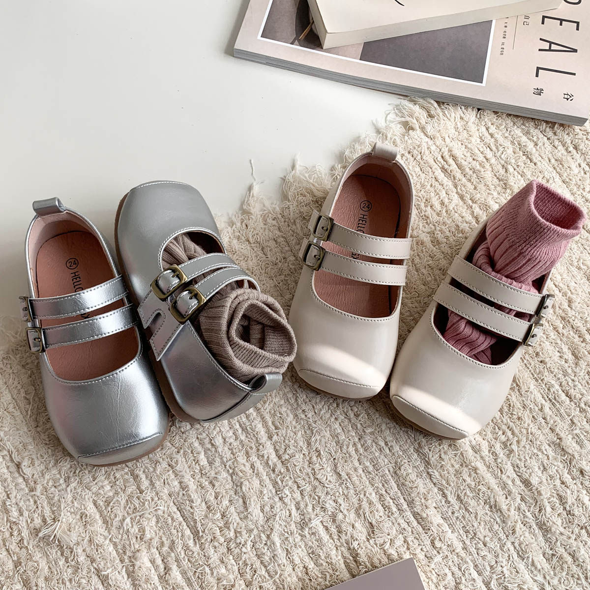 慕葵家女童公主鞋方头软底法式芭蕾鞋儿童单靴小众银色宝宝豆豆鞋,童鞋/婴儿鞋/亲子鞋,皮鞋,淘宝优惠券,粉丝福利购,淘宝优惠卷