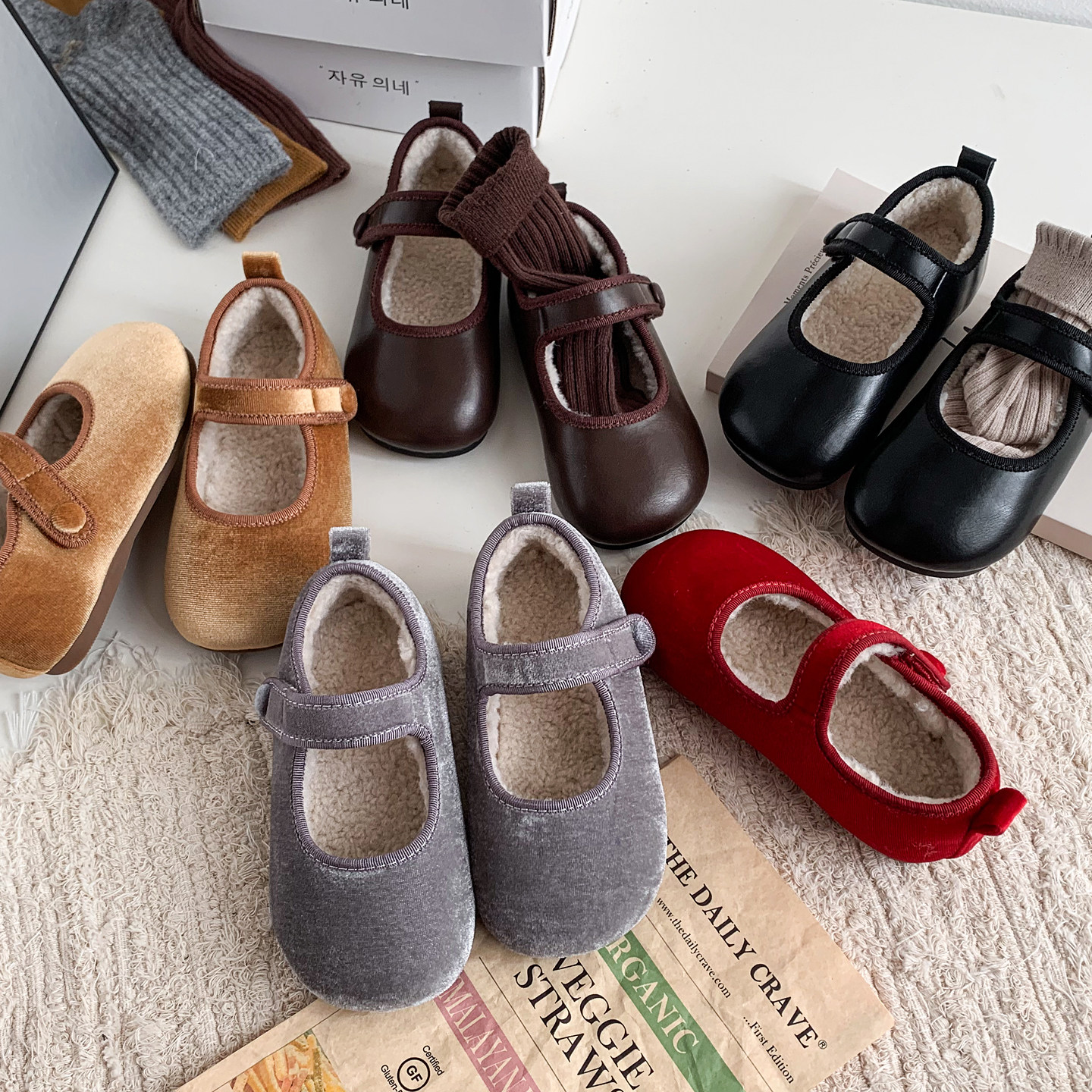 慕葵家韩版加绒女童棉鞋公主鞋秋冬保暖丝绒魔术贴软底儿童毛毛鞋,童鞋/婴儿鞋/亲子鞋,棉鞋,淘宝优惠券,粉丝福利购,淘宝优惠卷