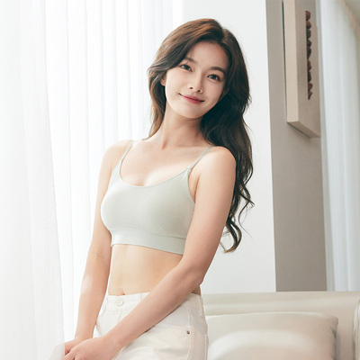 红豆居家细肩带真丝高弹少女文胸