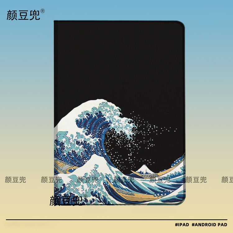 日本海浪 浮世绘 名画 动漫周边ipad 10.2适用于mini7小米7pro保护套Air45 10.9第十代matepad pro11华为11.5