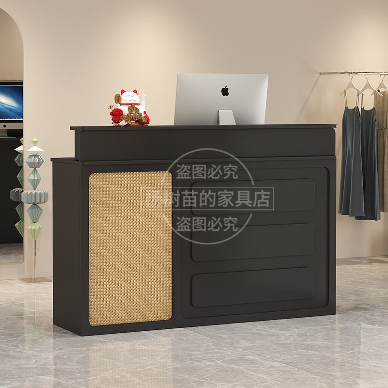 吧台收银台简约现代服装店商用美容院前台接待台店铺小型柜台桌子