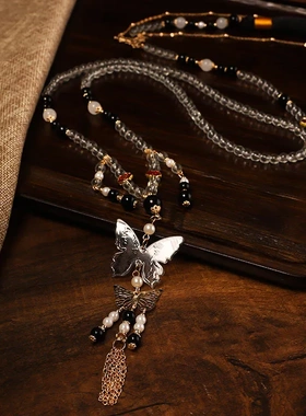 新中式璎珞背云蝴蝶流苏项链