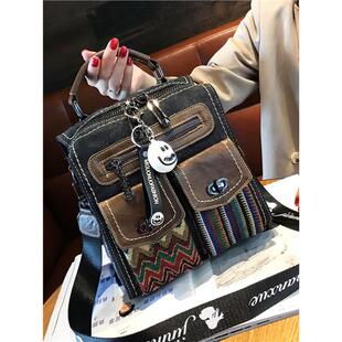 多功能双肩背包女2025新款 轻奢手提包 民族风刺绣斜挎包高级感爆款