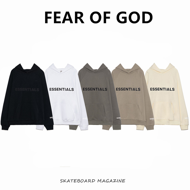 FEAR OF GOD FOG复线ESSENTIALS高街硅胶字母宽松男女连帽卫衣潮