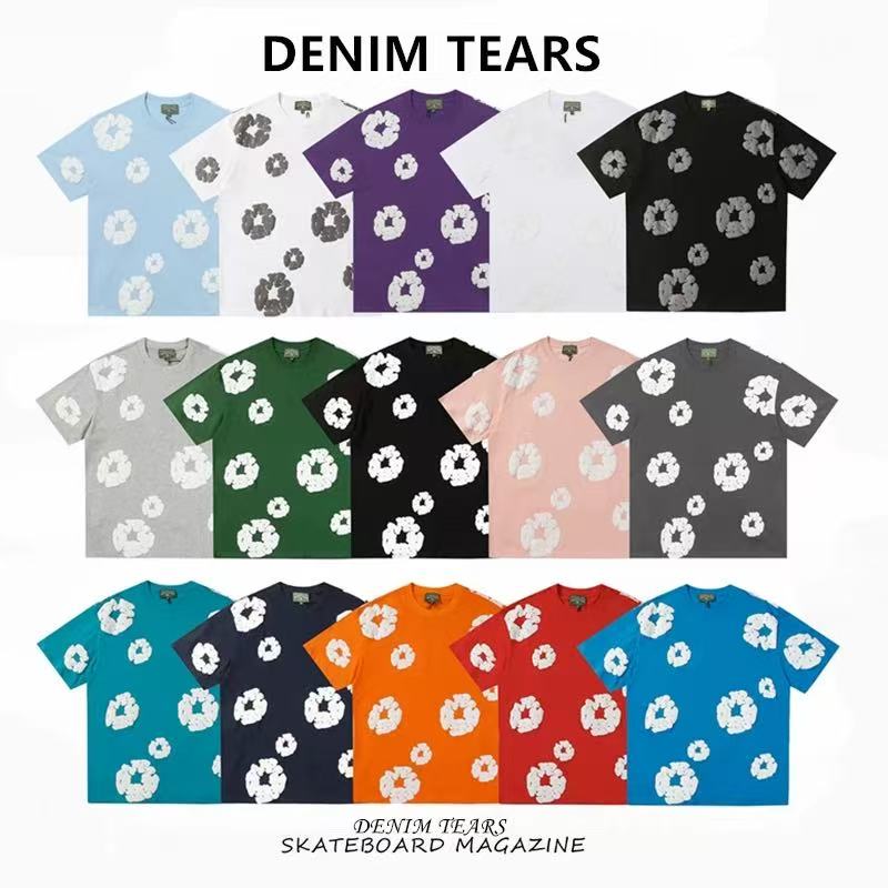 FOG高街DENIM TEARS美式潮牌经典款木棉花发泡印花短袖运动T恤男