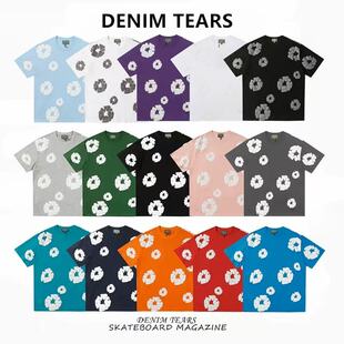 木棉花发泡印花短袖 FOG高街DENIM 款 潮牌经典 运动T恤男 TEARS美式