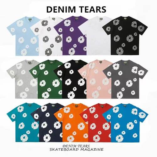 FOG高街DENIM TEARS美式潮牌经典款木棉花发泡印花短袖运动T恤男