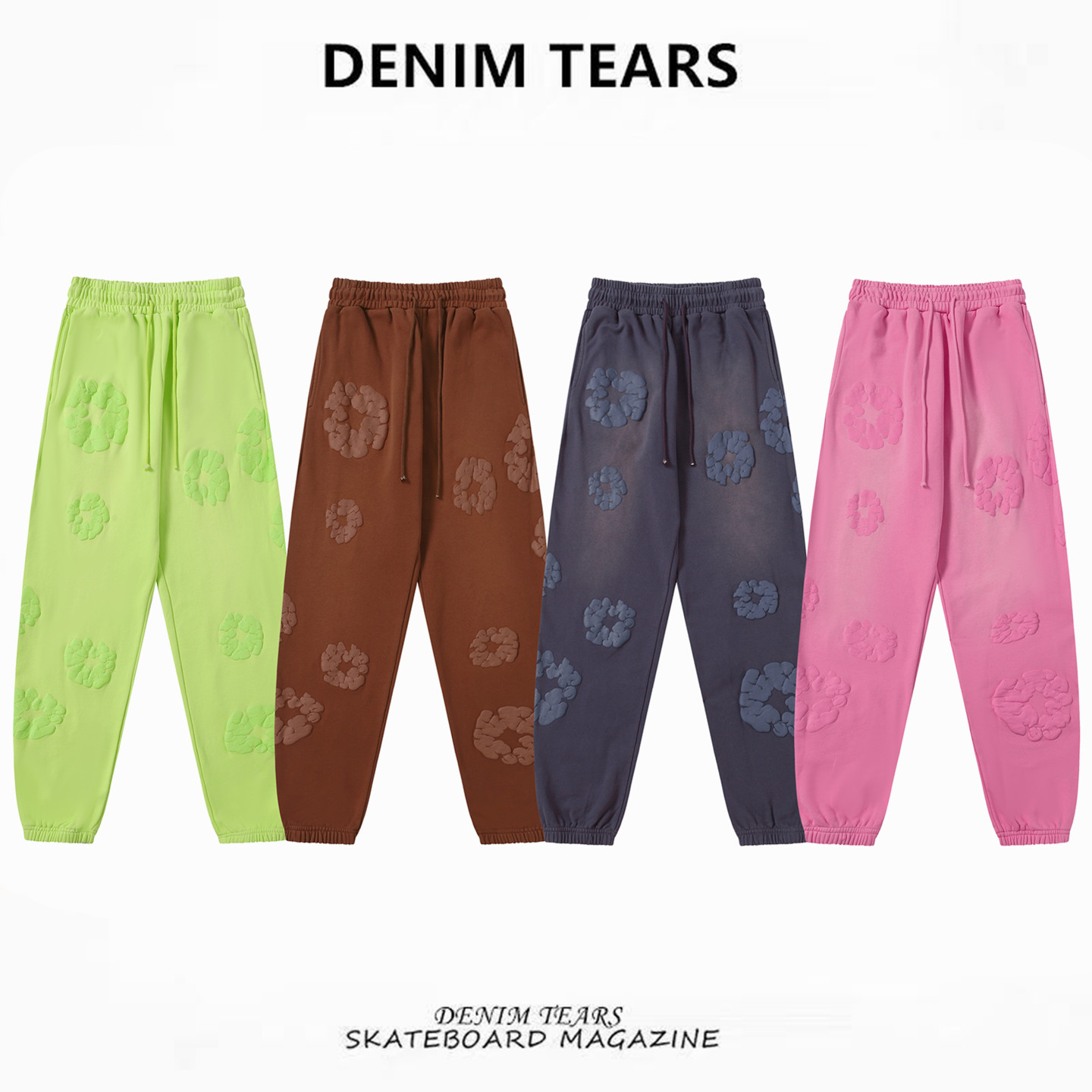 DENIMTEARS木棉花扎染休闲长裤