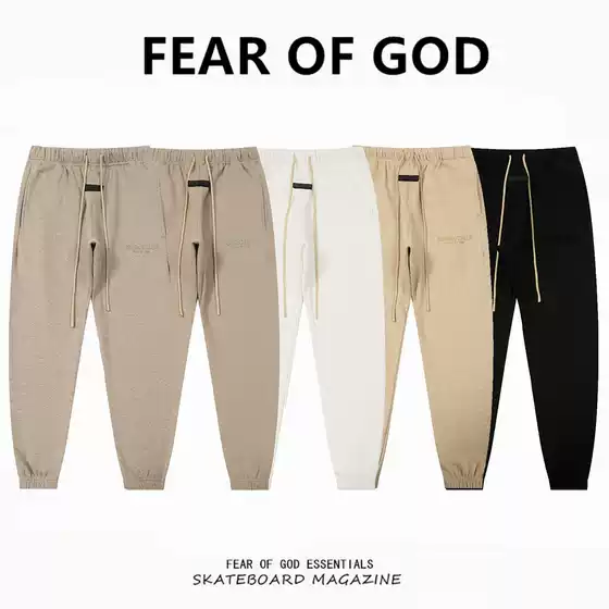 Fear of God Fog Essentials Small Letter Logo Loose Casual Jogger Fleece-Lined Pants for Men