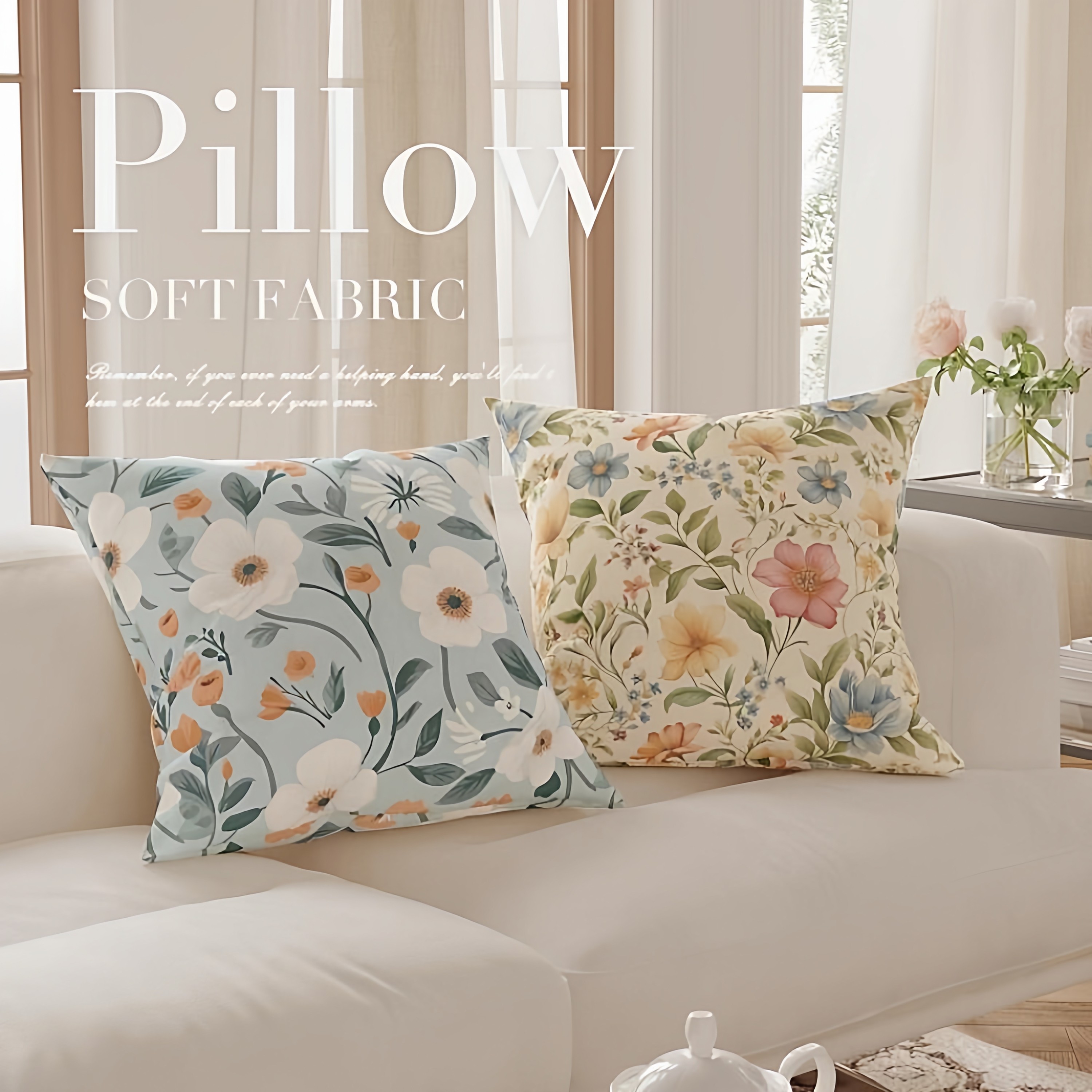 田园清新碎花枕套大号办公室沙发抱枕客厅可拆洗靠垫靠背靠枕中古,居家布艺,靠垫/抱枕,淘宝优惠券,粉丝福利购,淘宝优惠卷