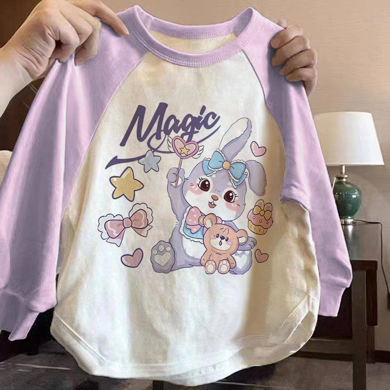 韩国童装女童T恤纯棉2025秋冬新款洋气儿童长袖宽松上衣休闲小衫