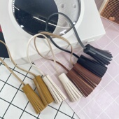 纯手工定制头层牛皮植鞣革双头流苏复古吊须包包配件真皮挂件流苏