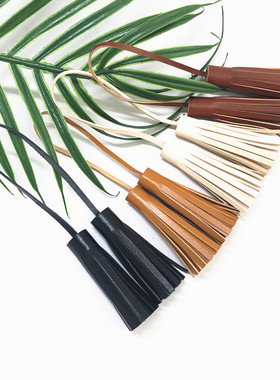 纯手工头层牛皮植鞣革双头流苏 复古吊须包包配件 真皮挂件流苏