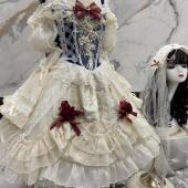 逗酱原创Lolita洋装 白雪姬晚宴露肩短袖 花嫁华丽精致洛丽塔连衣裙