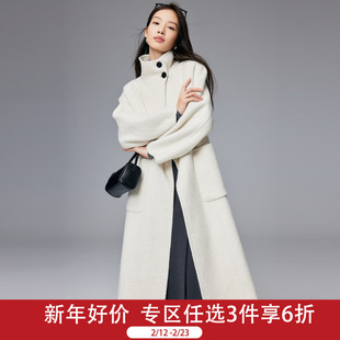 帕罗羊毛毛呢大衣外套女士秋冬新款双面呢慵懒风气质上衣外搭