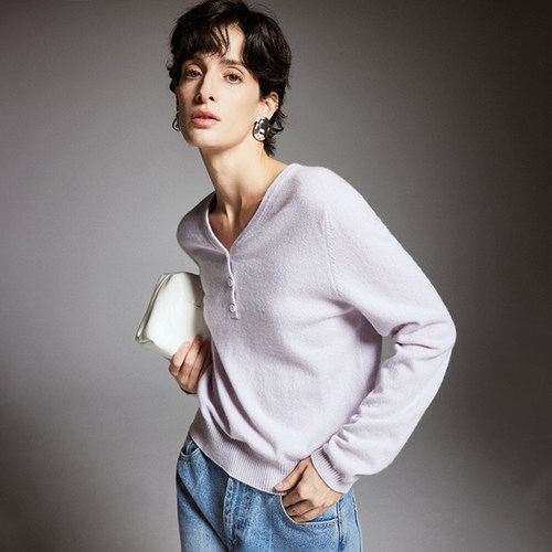 帕罗长袖宽松纯羊绒打底衫