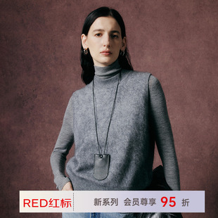 帕罗商场同款 针织背心毛衣女2AA1T1016X 秋冬纯羊绒圆领高级无袖