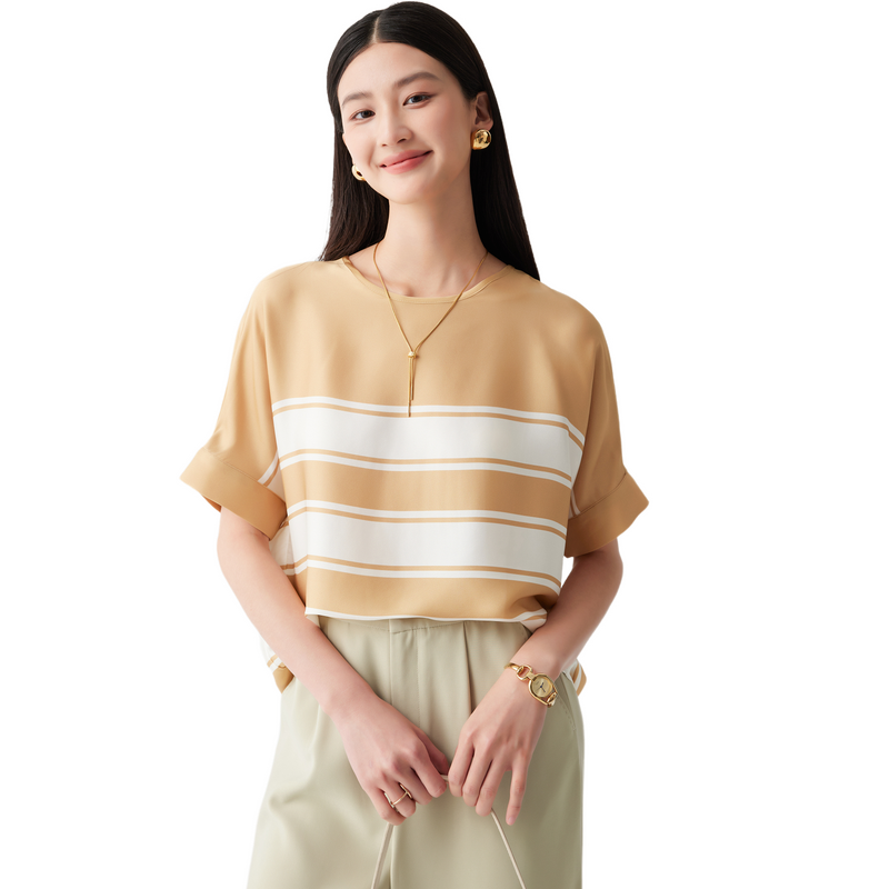 帕罗薄款桑蚕丝短袖T恤女