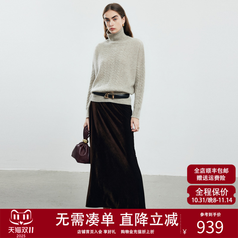 帕罗2025秋冬高领山羊绒针织衫