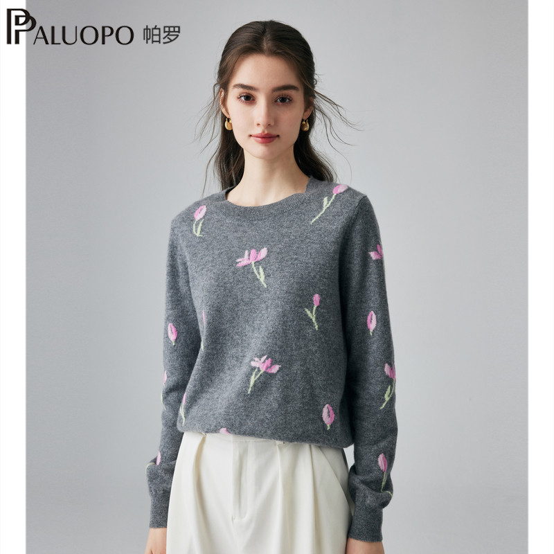 【田园可爱风刺绣】帕罗25秋冬新款女士纯山羊绒衫针织套头毛衣,女装/女士精品,羊绒衫,淘宝优惠券,粉丝福利购,淘宝优惠卷