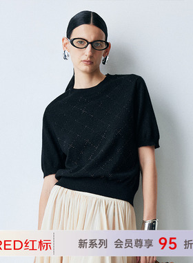 帕罗商场同款PALUOPO/帕罗亲肤打底五分袖毛针织衫2AA1T1235C