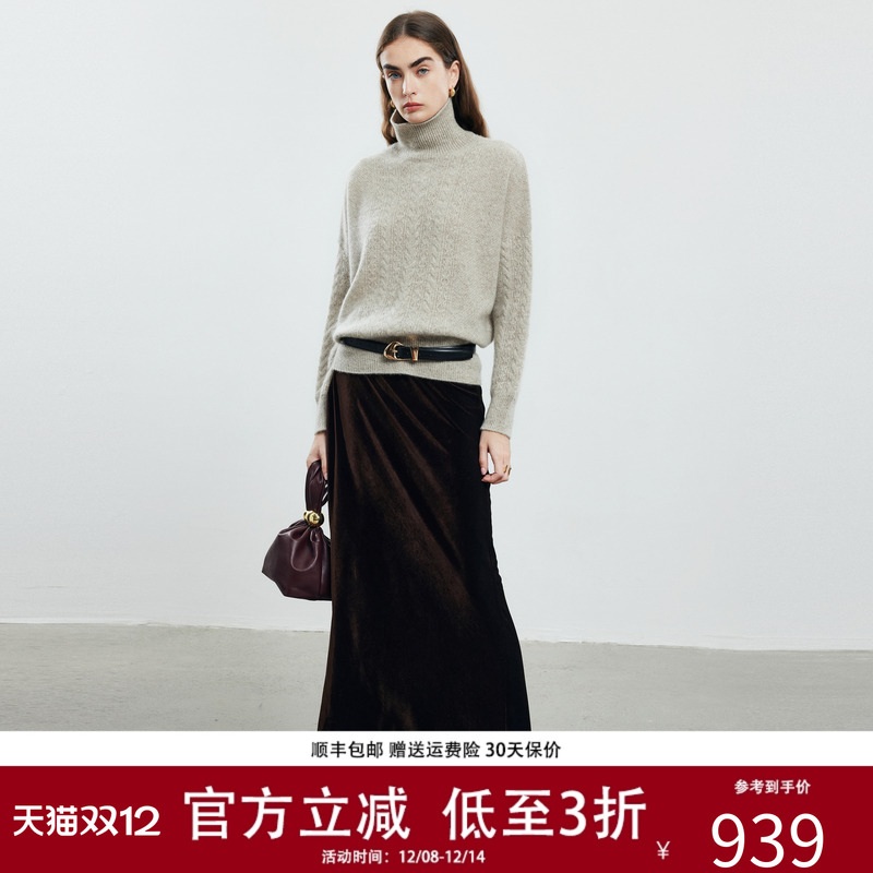 帕罗2025秋冬高领山羊绒针织衫