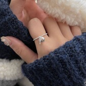 饰尚e族简约钥匙爱心吊坠戒指女小众设计开口戒指2024新款 爆款