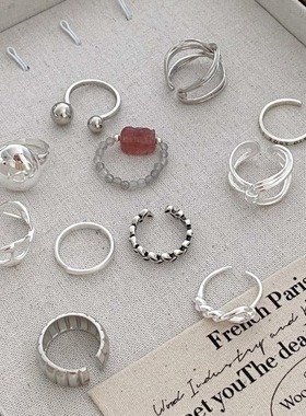 饰尚e族清仓特价开口可调节戒指女百搭时尚复古气质几何开