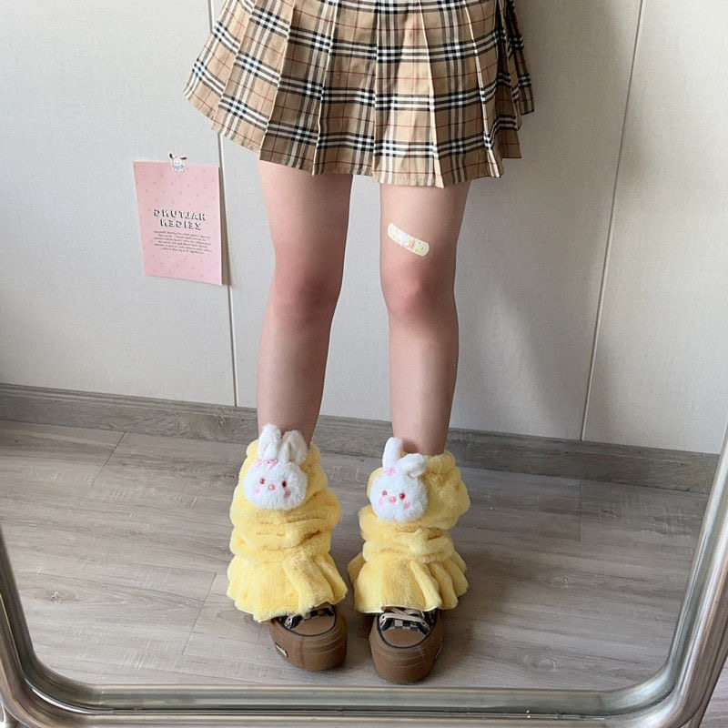 日系可爱小兔子腿套袜套女学生少女心堆堆袜套显瘦中筒袜JK袜子
