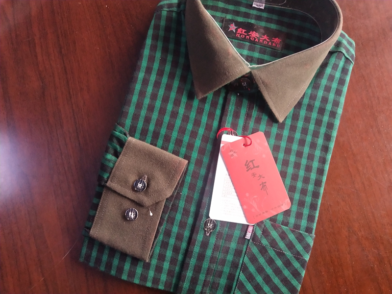 红安大布老粗布单层衬衣中年老年男士商务休闲正装长袖衬衣,男装,衬衫,淘宝优惠券,粉丝福利购,淘宝优惠卷