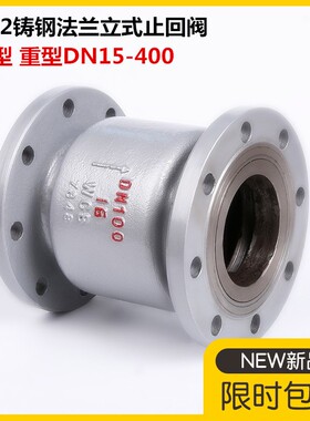 H42H-16C铸钢立式法兰止回阀25C40C单向阀逆止阀DN50 80 100 150