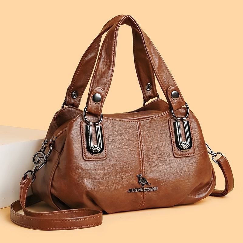 真皮包包女2025新款斜挎包大容量时尚百搭鳄鱼纹中年妈妈包手提包