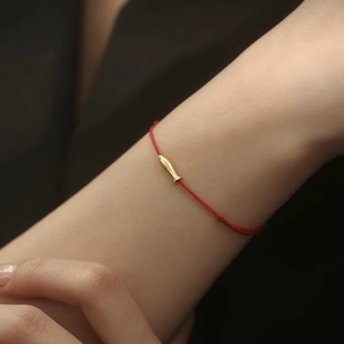 925纯银铜钱小鱼红绳手链 女 手环手饰个性高级感时尚气质中国风