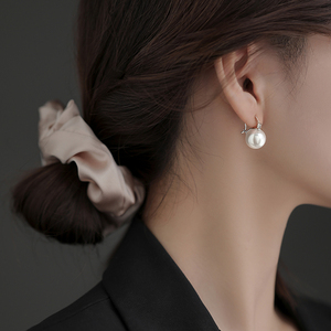 s925纯银珍珠耳环轻奢2023新款爆款小众耳钉高级感女耳饰