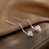 如意结耳线女小众轻奢耳钉2025新款 爆款 耳环耳饰