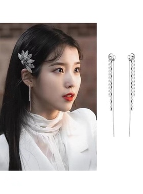 925纯银iu同款耳线女耳钉小众简约耳饰2023年新款潮夏季