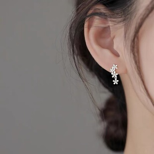 925纯银繁花耳钉小众设计女2025新款 耳饰高级感耳环 爆款