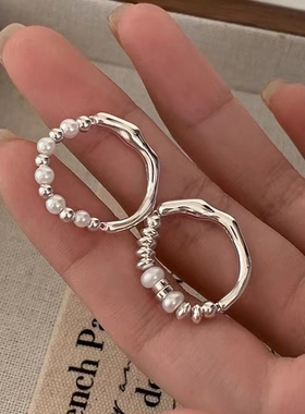 其他女925银珍珠轻奢戒指