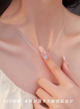 925纯银锆石蛇骨项链女2025新款轻奢小众高级感简约锁骨链
